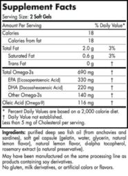 Omega-3 Formula (Lemon) - 60 capsules - INGREDIENTS