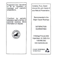 Alternative view of Almond Oil (Sweet) w/Vit E - 8 ounces