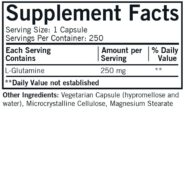 Alternative view of L-Glutamine 250 mg Capsules - Hypo 250 ct