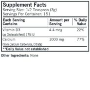 Alternative view of Calcium w/Vitamin D Powder (Unflavored) - Hypo 16 oz