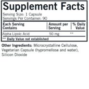 Alternative view of Alpha Lipoic Acid 50 mg Capsules - Hypo 90 ct