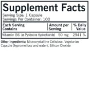Alternative view of Vitamin B-6 50 mg Capsules - Hypo 100 ct