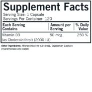 Alternative view of Vitamin D-3 2000 IU Capsules - Hypo 120 ct