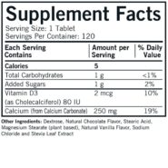 Children’s Chewable Calcium w Vitamin D-3 Chocolate Wafers 120 ct - Image 3