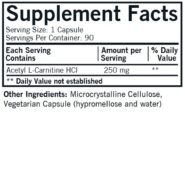 Acetyl-L-Carnitine (250mg) - 90 capsules - Image 3