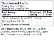 Alternative view of Ubiquinol 100 mg Super CoQ10 - 60 softgels