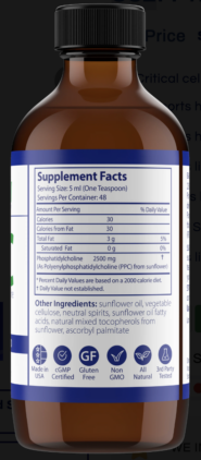 Alternative view of PhosChol PPC Non GMO Sunflower Liquid Concentrate-8oz.