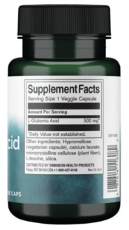Alternative view of Glutamic Acid - 500mg - 60 capsules
