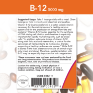 B-12 5000mcg - 60 lozenges - Image 3