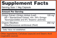 Alternative view of Ginkgo Biloba 120mg - 50 capsules