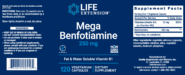 Mega Benfotiamine 250 mg - 120 vegcaps - Image 3