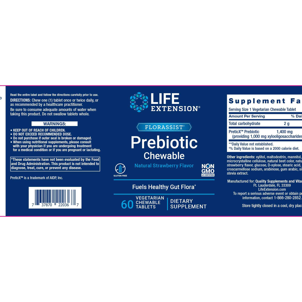 FLORASSIST Prebiotic Chewable - 60 chewables - Image 2
