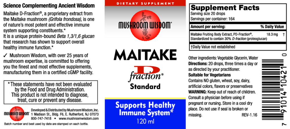 Maitake D-Fraction Liquid Standard - 120ml - Image 2