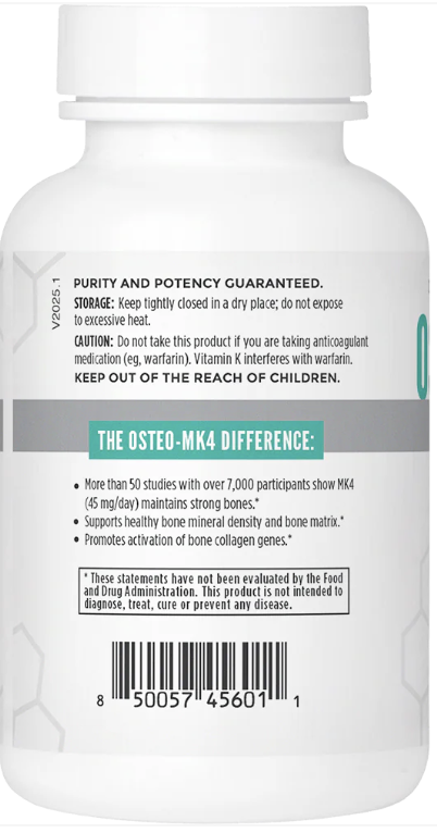 Osteo-MK4 (MK4 + D3) - 60 capsules - Image 3