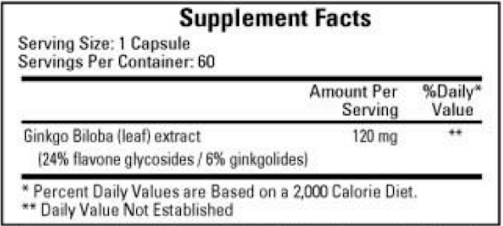 Ginkgo Biloba 120mg - 60 capsules - Image 2