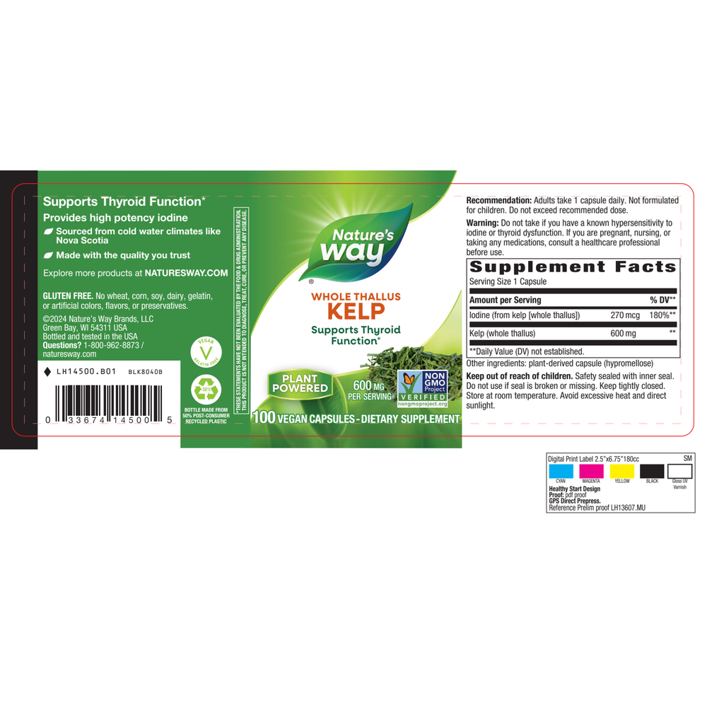 Kelp 600mg - 100 capsules - Image 3