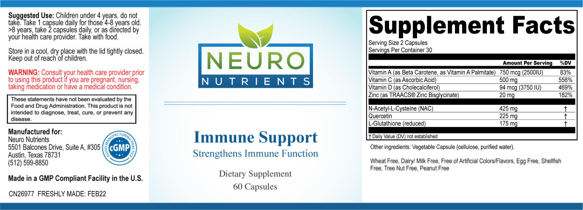 Immune Support - 60 capsules - Image 2