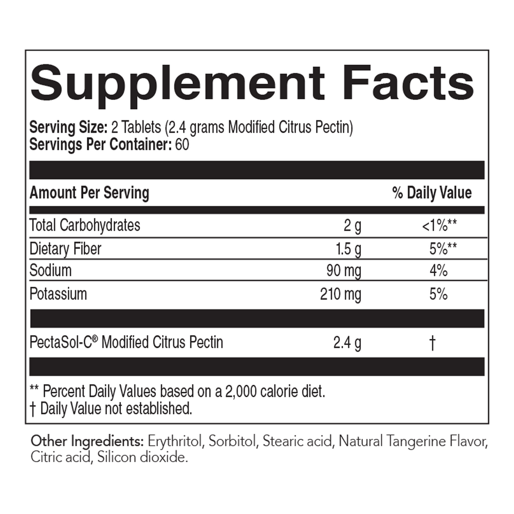 PectaSol-C Modified Citrus Pectin Chewable Tablets - Tangerine Flavor - 120 chewables - Image 2