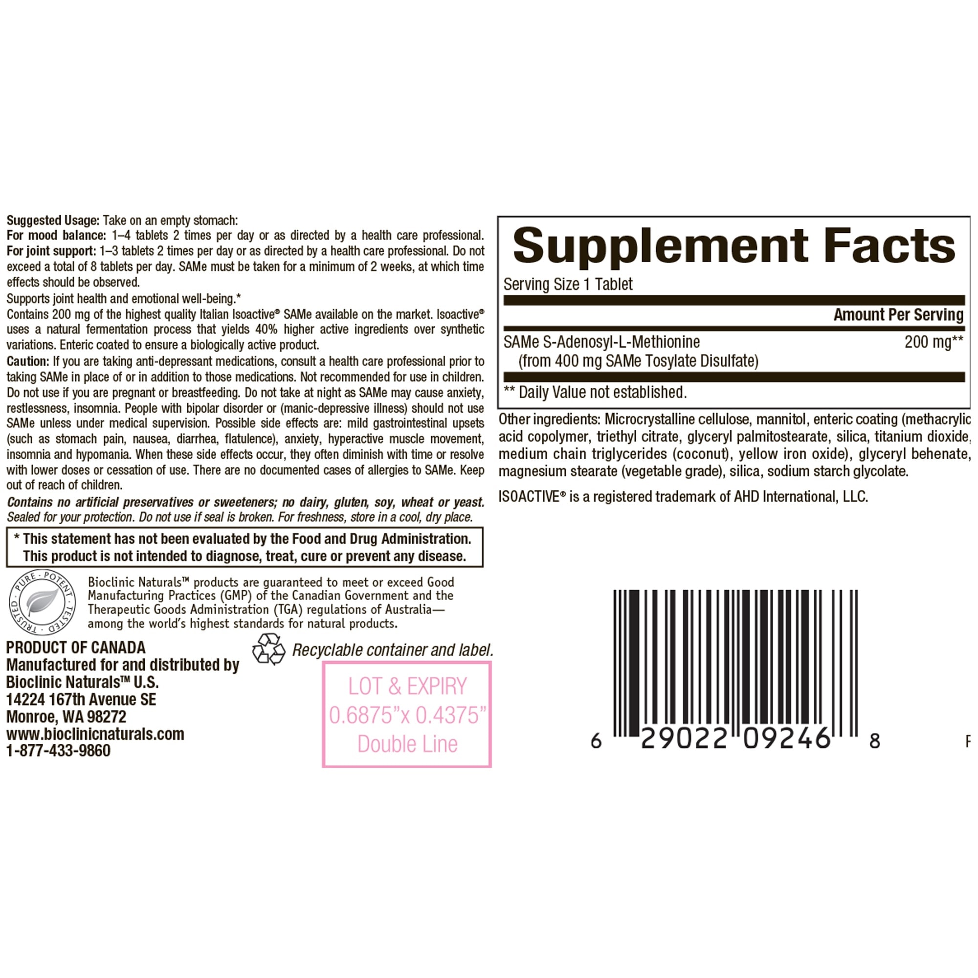 SAMe - 30 tablets - Image 2