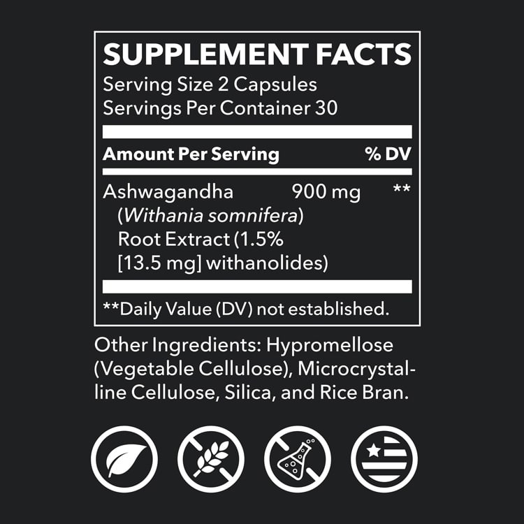 Ashwagandha (900mg) - 60 capsules - Image 2