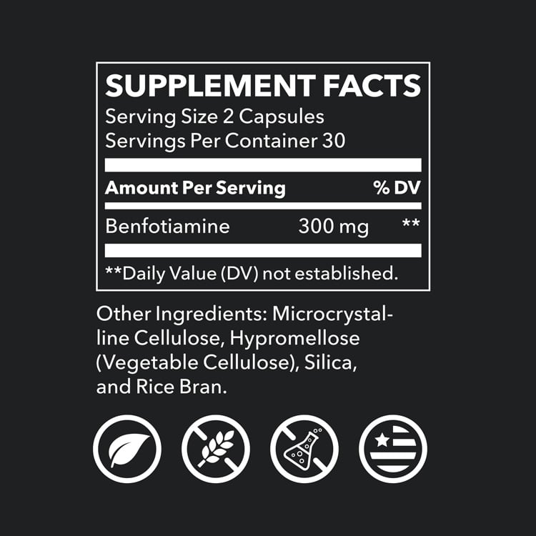 Benfotiamine (300mg) - 60 capsules - Image 2