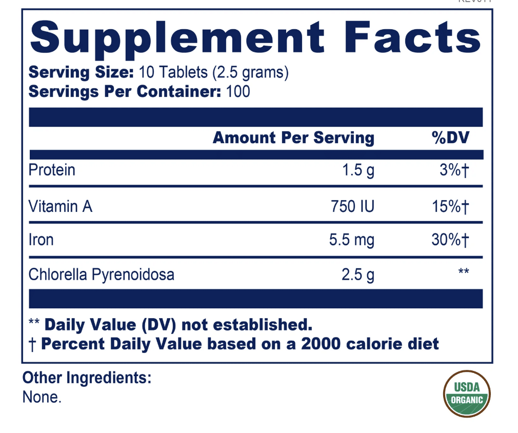 Chlorella Pyrenoidosa - 1000 tablets (250mg) - Image 3