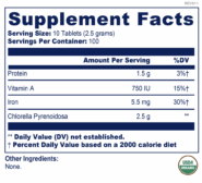Alternative view of Chlorella Pyrenoidosa - 400 tablets (250mg)