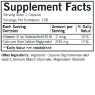 Alternative view of Calcium 200 mg with Vitamin D3 - Hypoallergenic - 120 capsules