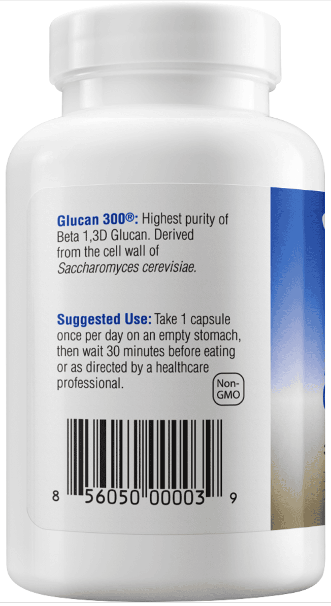 Beta 1,3D Glucan, Glucan 300® 500 mg - 60 capsules - Image 2