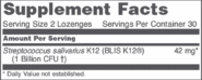 Alternative view of E.N.T. Biotic BLIS K12 probiotic - 60 lozenges