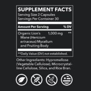 Alternative view of Lion’s Mane Mushroom (1000mg) - 60 capsules