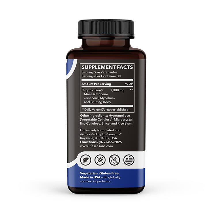 Lion’s Mane Mushroom (1000mg) - 60 capsules - Image 3