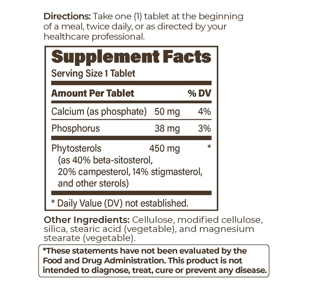 Immediate Release Phytosterols 450mg - 60 tablets - Image 2