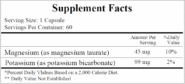Alternative view of Potassium-Magnesium Taurate (Mg 45 mg/K 99 mg) - 60 capsules